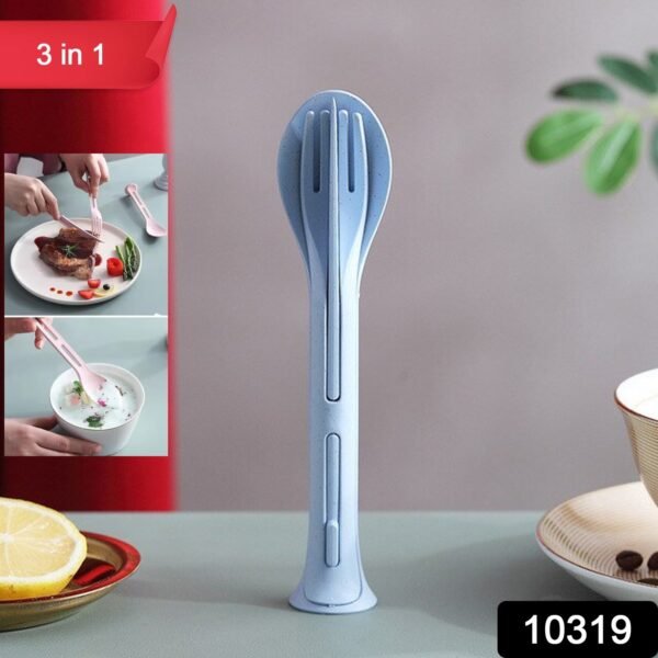 Reusable Cutlery Set – 3-in-1 Spoon Fork Knife | Portable Travel