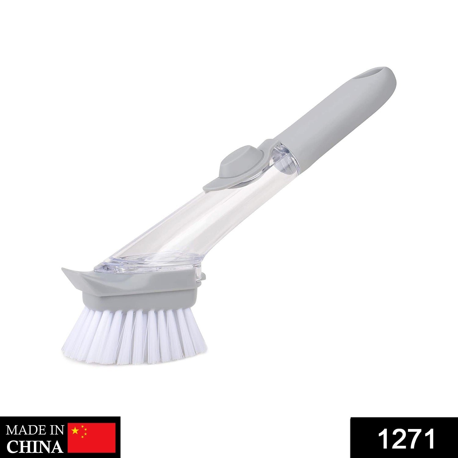 Liquid Dispenser Dish Brush – Built-in Scraper & Soap | SparkleTidy