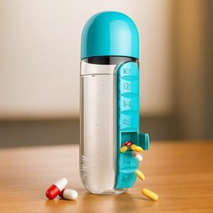Pill Organizer Water Bottle 600ml – Travel Friendly | Own Hydrate