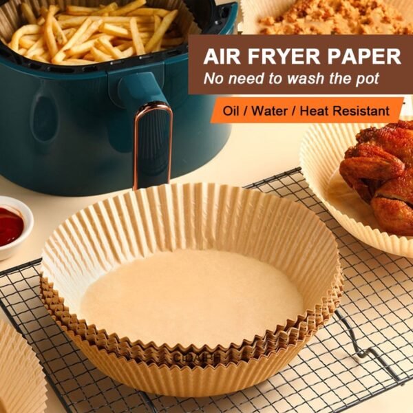 Air Fryer Liners – Round Disposable Parchment (50 Pcs) | Dabster