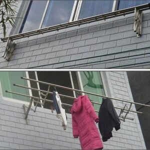 Foldable Clothes Rail – Stainless Steel Wall Mount | BathNova