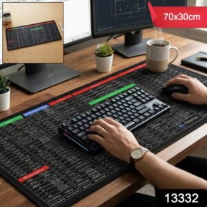 13332 Shortcut Keyboard Mouse Pad – Large Extended Desk Mat for Efficiency