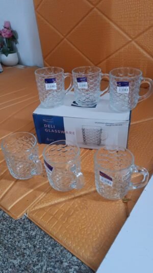 Glass Coffee Mugs – 225ml Heat-Resistant Set of 6 | Indo Glow