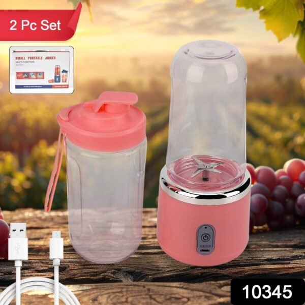 Portable Juicer Blender – 520ml USB Rechargeable, 2-Pc Set | Grippy