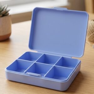 Pill Organizer Box – Compact 6-Compartment Daily Medicine Storage