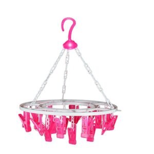Cloth Drying Hanger – Round with 24 Clips, Space-Saving | Indo Glow