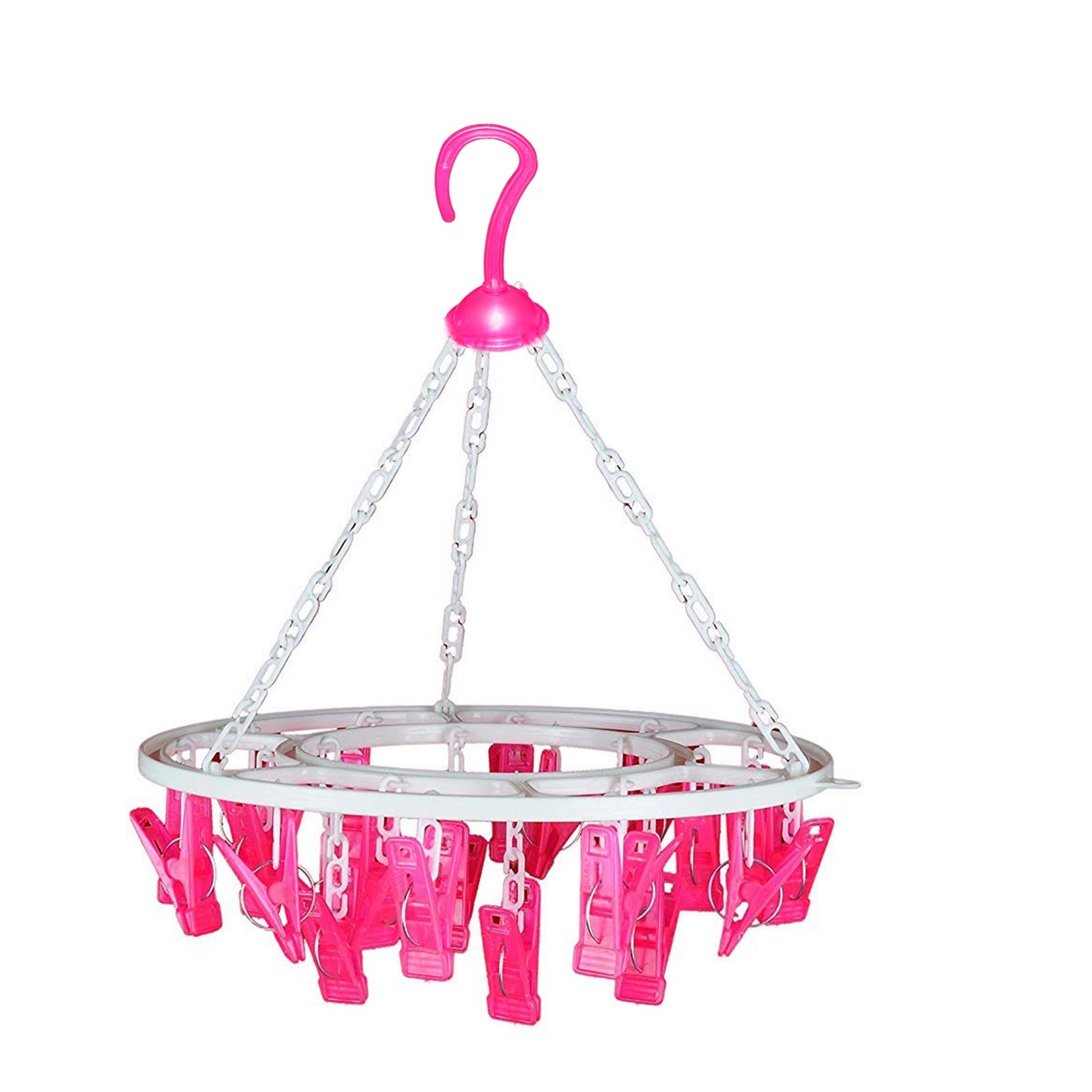 Cloth Drying Hanger – Round with 24 Clips, Space-Saving | Indo Glow