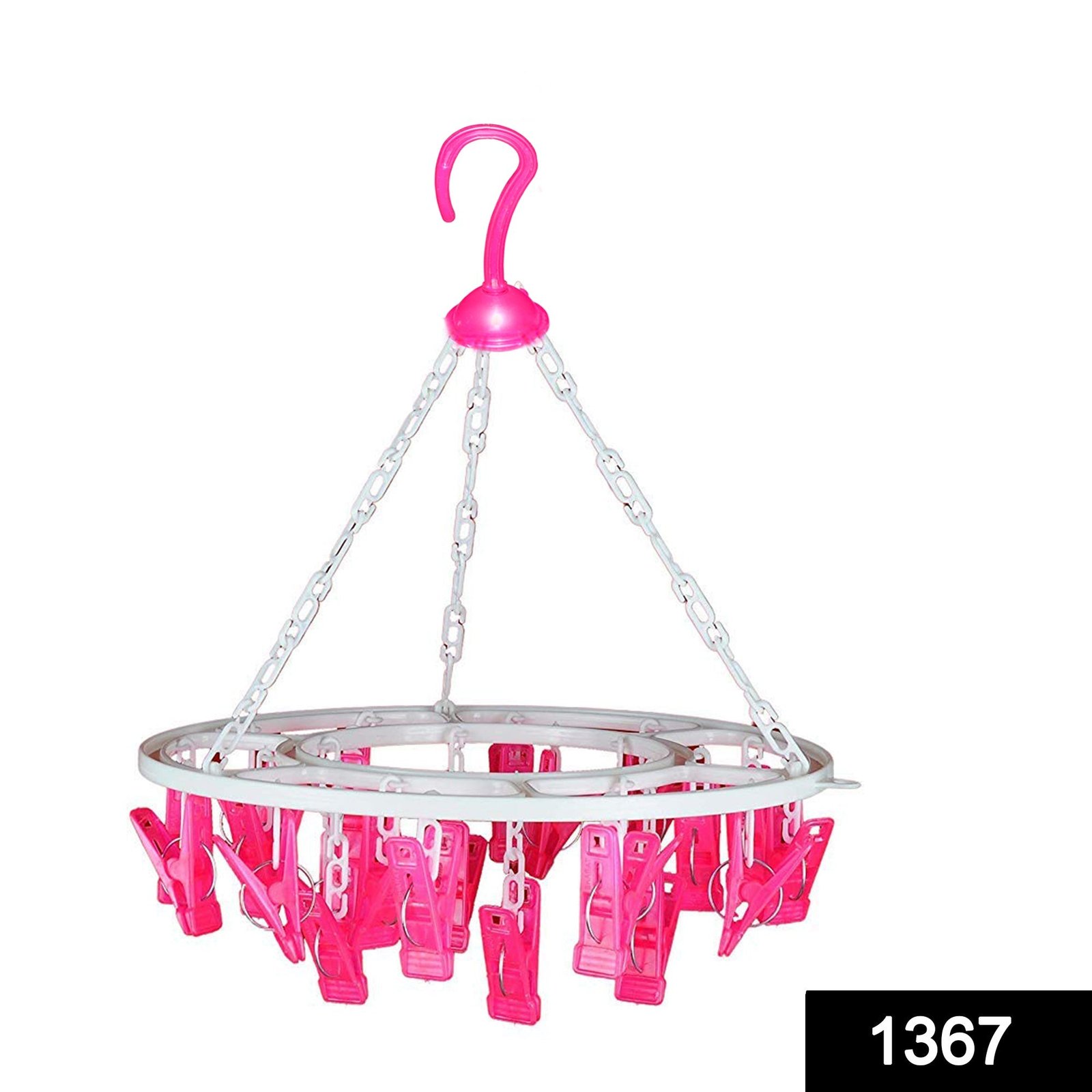 Cloth Drying Hanger – Round with 24 Clips, Space-Saving | Indo Glow