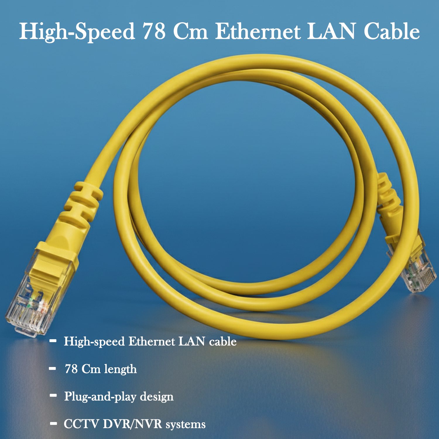 Ethernet LAN Cable 78cm – High-Speed Reliable Connectivity