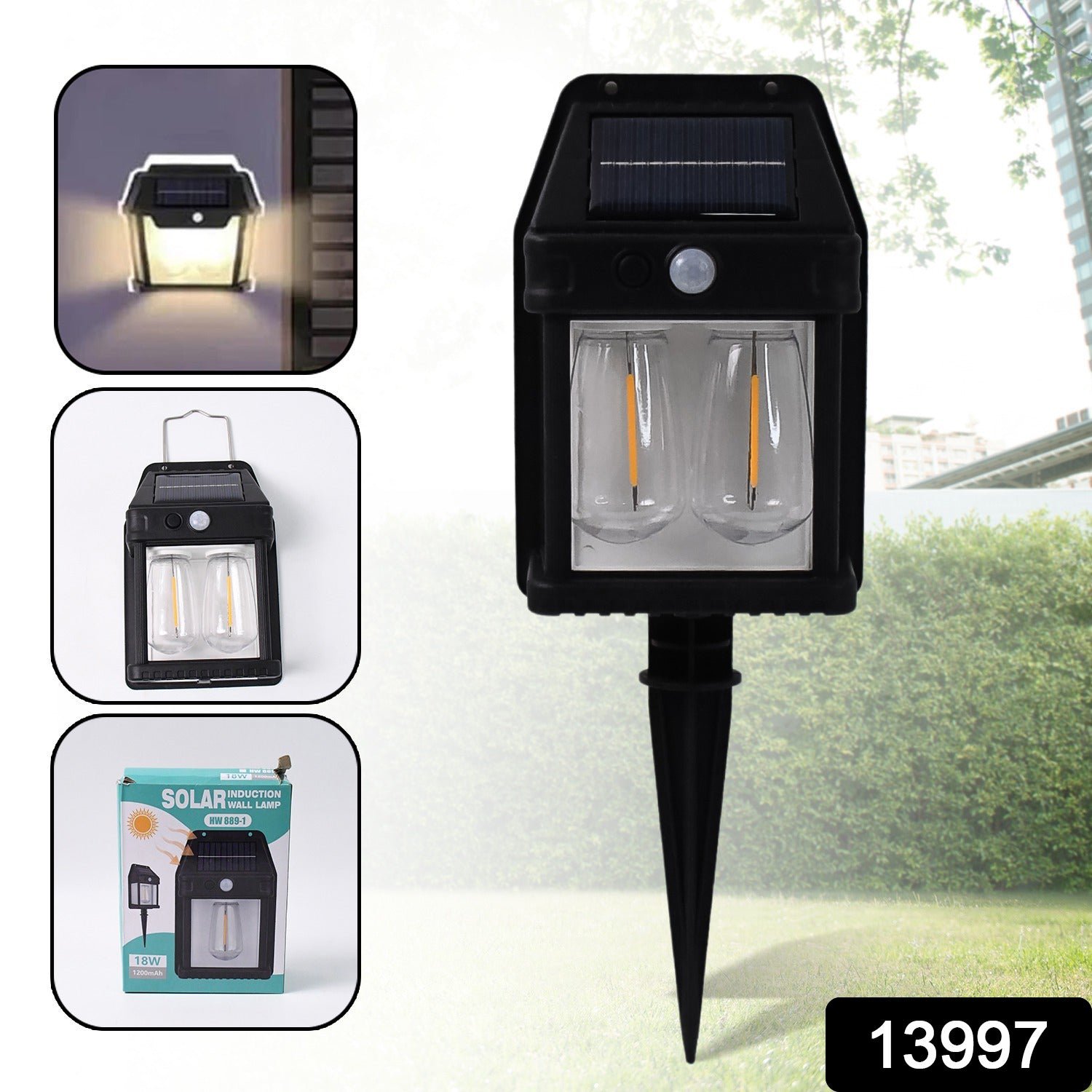 18W Solar Wall Double Light – Motion Sensor & Dual Modes