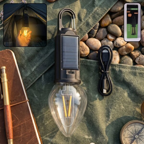 Camping Lantern – Eco-Friendly, Dual Charging with Warm LED