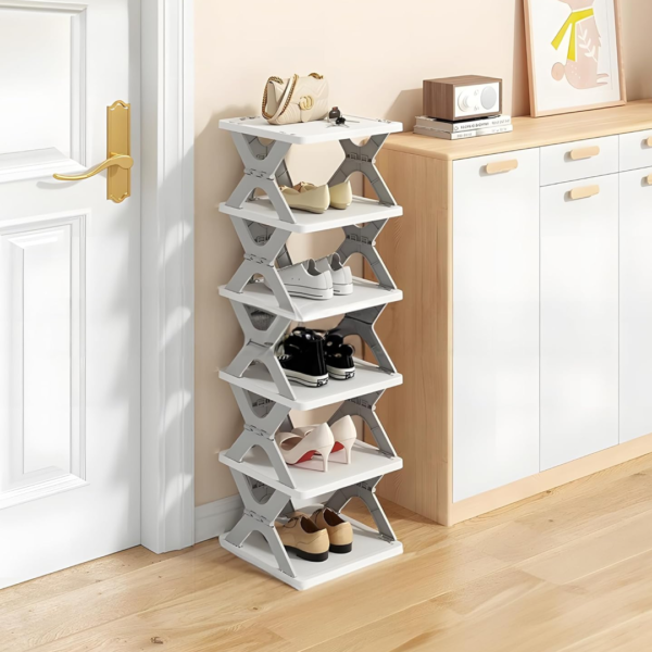 Foldable Shoe Rack 6-Layer – Space-Saving Organizer | Organivo