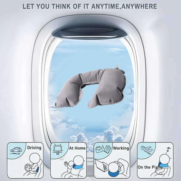 Inflatable U-Shape Travel Pillow – Portable Neck Support