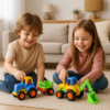 Construction Vehicle Toy Set – 4-Piece Durable Mini Trucks for Kids