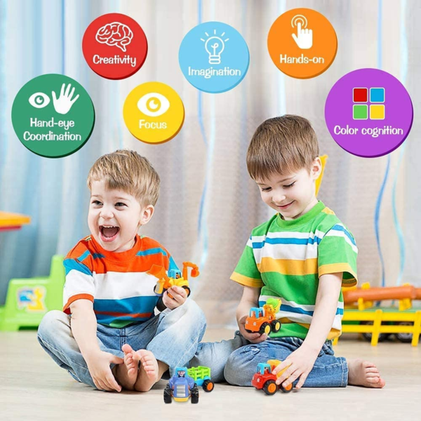 Construction Vehicle Toy Set – 4-Piece Durable Mini Trucks for Kids
