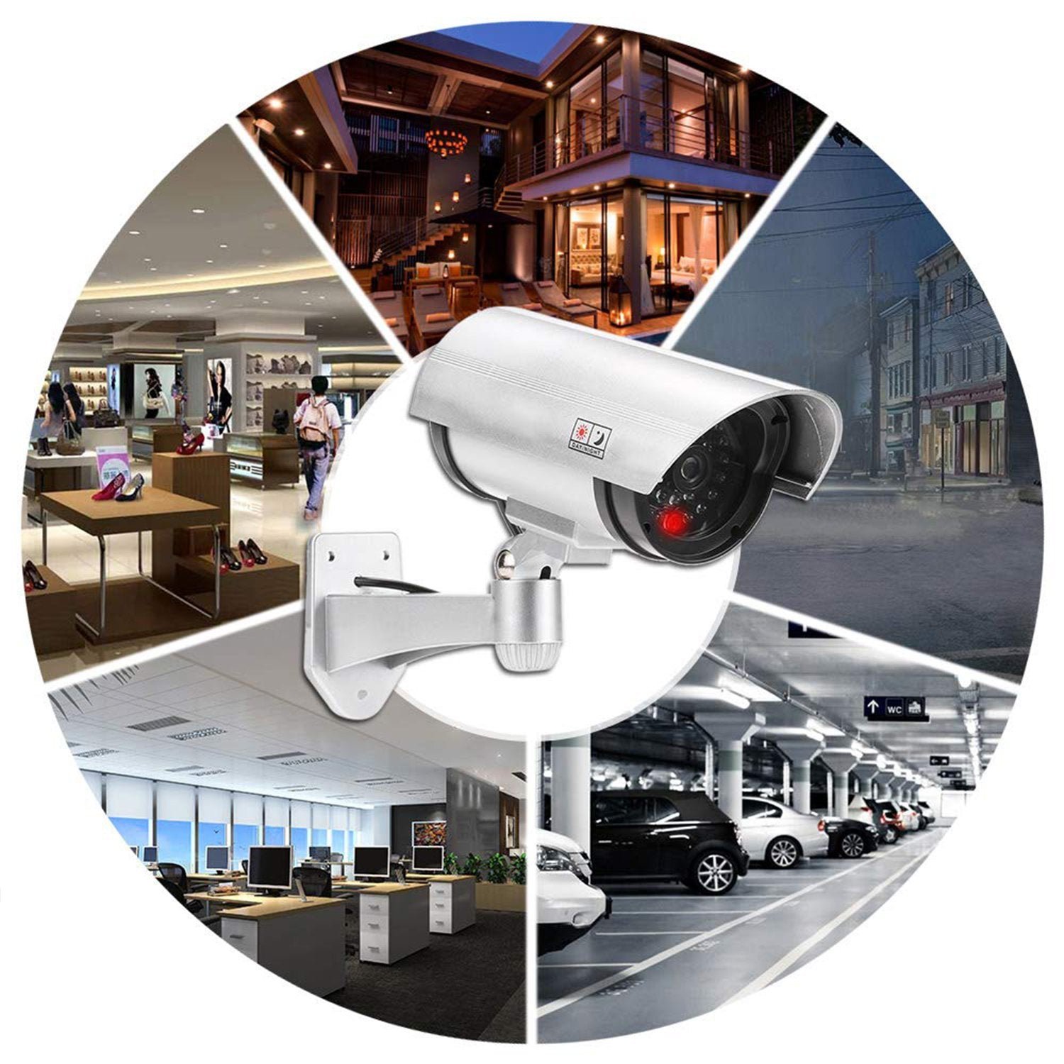 Dummy Security Camera – Outdoor Fake CCTV with LED | AutoSafeo