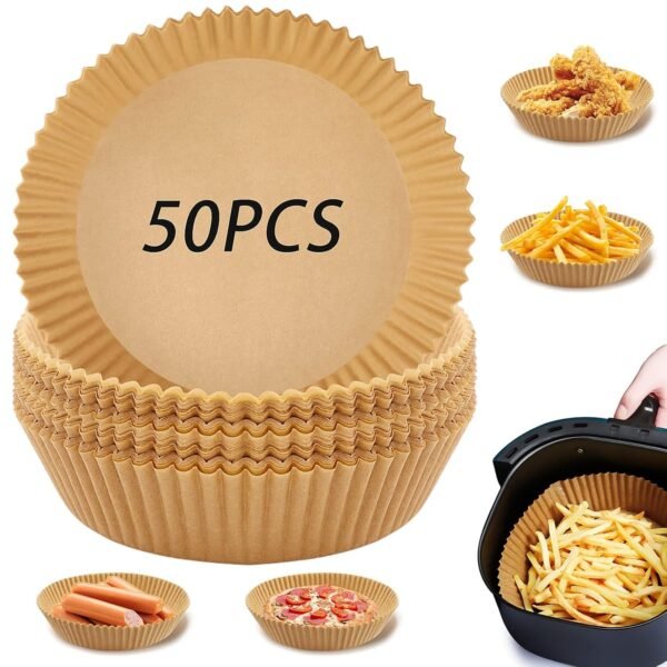 Air Fryer Liners – Round Disposable Parchment (50 Pcs) | Dabster