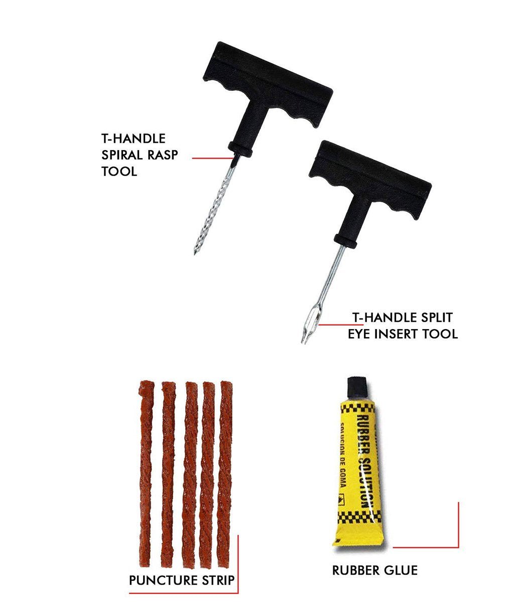 Tubeless Tyre Puncture Repair Kit – Complete Set for Cars & Bikes | RaceVault