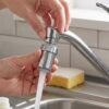 LED Light Dual Flow Faucet Tap Adapter with Splash Filter Aerator for Kitchen Sink (1 Pc)