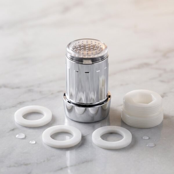 LED Light Dual Flow Faucet Tap Adapter with Splash Filter Aerator for Kitchen Sink (1 Pc)