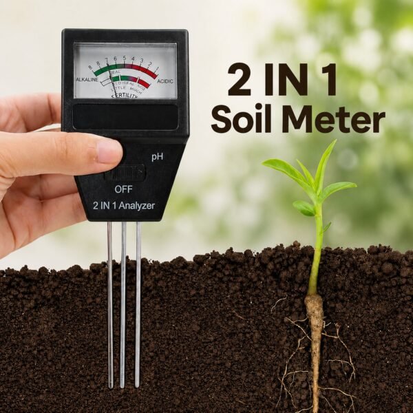 2 in 1 Soil Meter – Accurate pH & Fertility Testing for Gardens