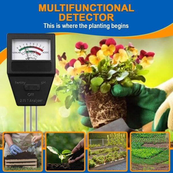 2 in 1 Soil Meter – Accurate pH & Fertility Testing for Gardens