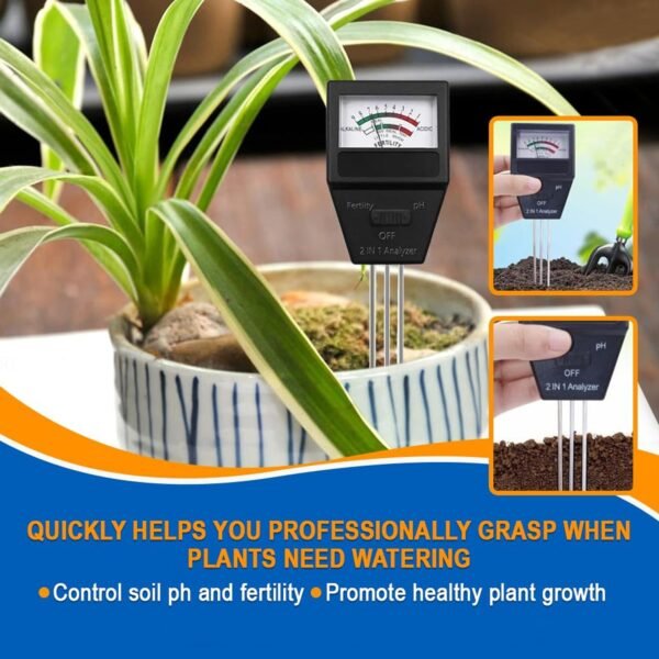 2 in 1 Soil Meter – Accurate pH & Fertility Testing for Gardens