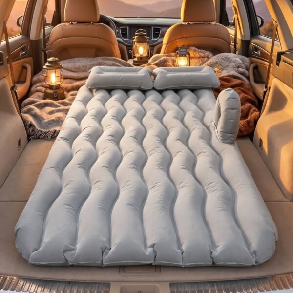 Portable Car Air Mattress – Foldable with Pump & Pillows for Road Trips, Car Sofa