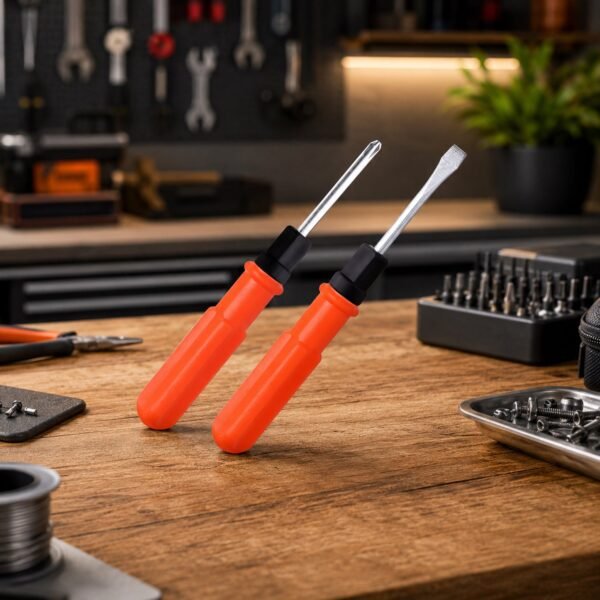 Small 2 in 1 screwdriver – Reversible flathead and Phillips tool for home & work