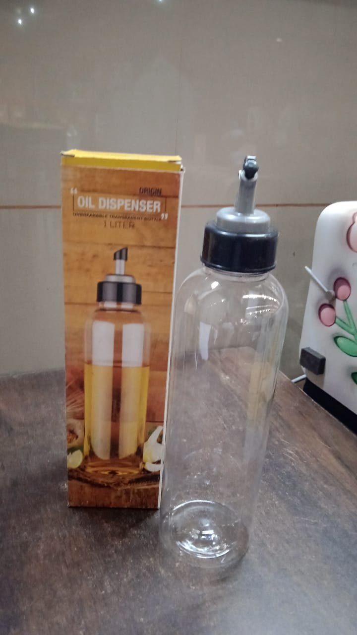 Oil Dispenser 1L – Clear Drip-Free Plastic Bottle | Vastate