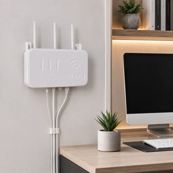 Wall Mount WiFi Router Holder – Space-Saving Cable Management Solution