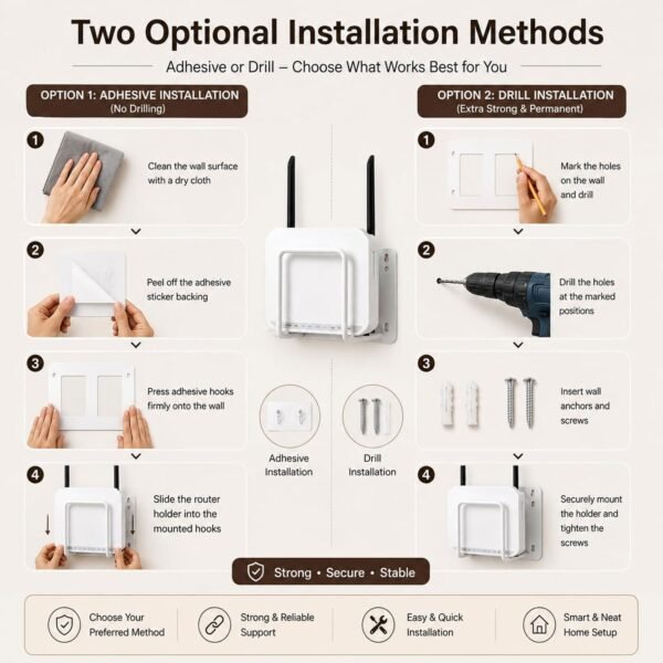 WiFi Router Wall Mount Bracket – Space-Saving & Easy to Install