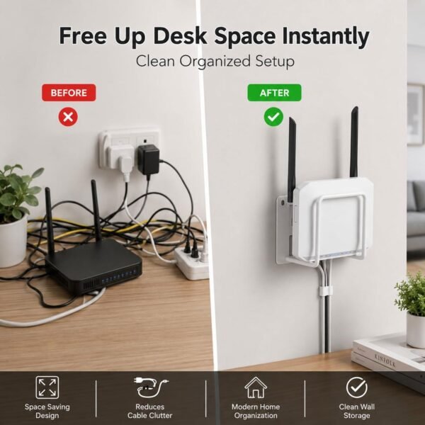 WiFi Router Wall Mount Bracket – Space-Saving & Easy to Install