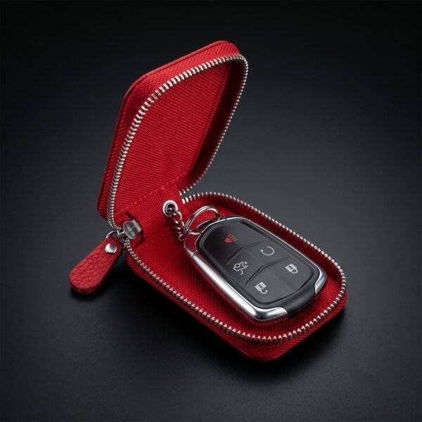 Leather Car Key Case – Smart Key Holder with Snap Hook