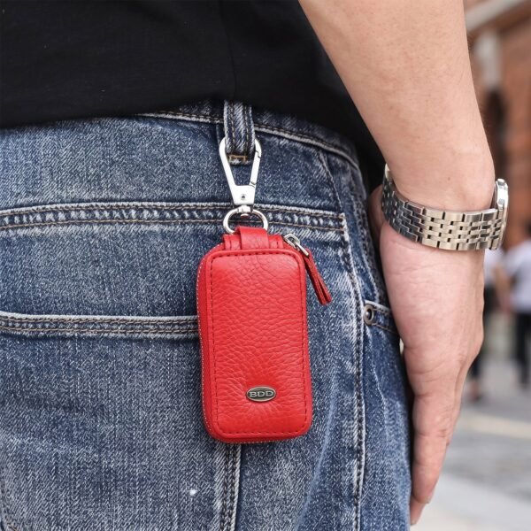 Leather Car Key Case – Smart Key Holder with Snap Hook