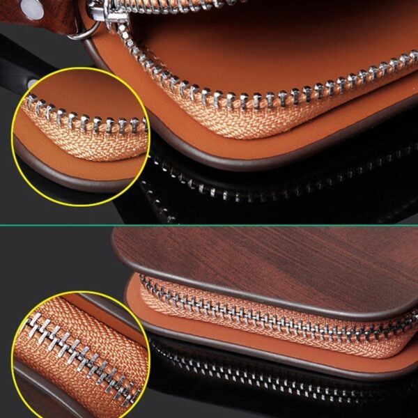 Leather Car Key Case – Compact & Stylish with Secure Closure