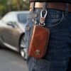 Leather Car Key Case – Compact & Stylish with Secure Closure