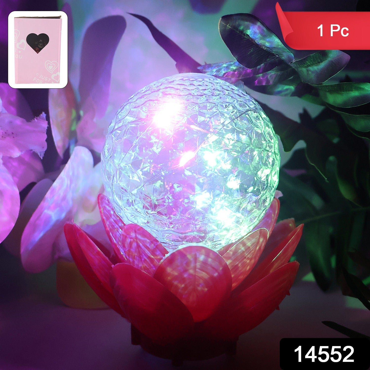 Crystal Ball Lotus LED Decorative Light – Color Changing Ambient Lamp