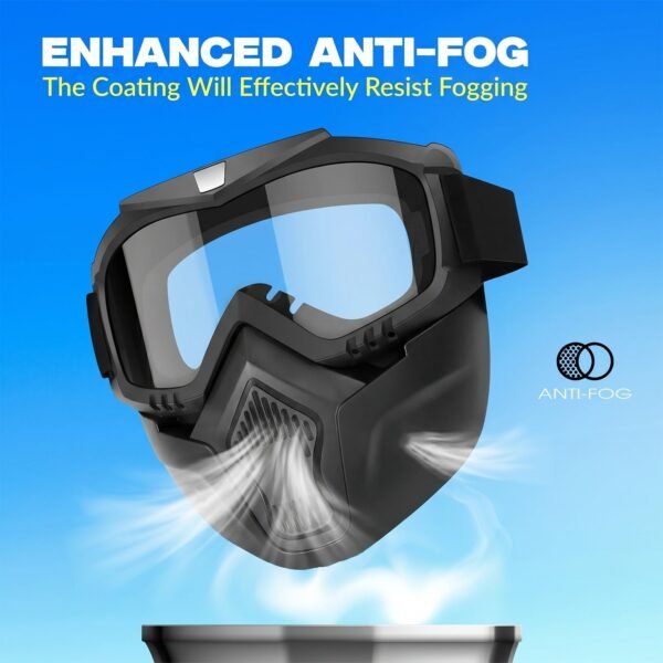 Protective Bike Goggle Face Mask – Detachable Shield for Outdoor Safety