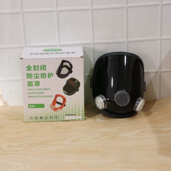 Full Face Safety Respirator Mask – Dual Filters & Clear Visor for Protection