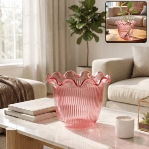 Decorative Ruffled Flower Pot Planter Vase – Versatile Home Decor