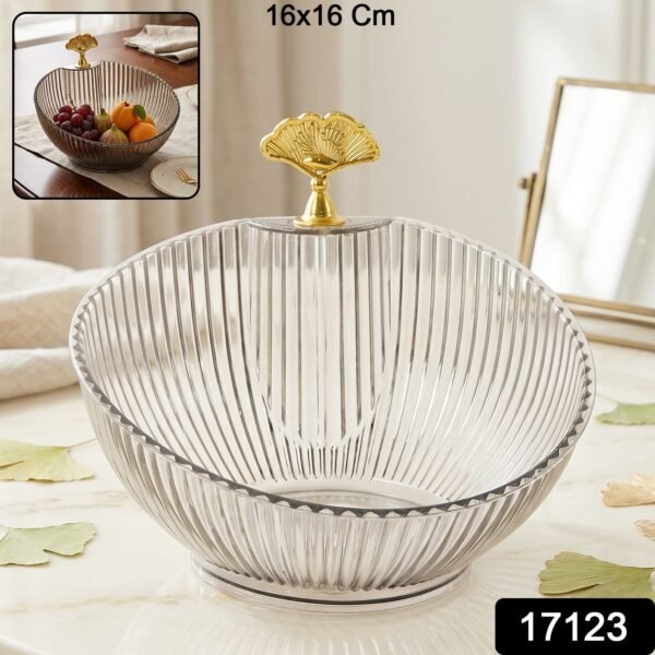 Decorative Plastic Fruit Bowl – Elegant Gold Accent for Dining