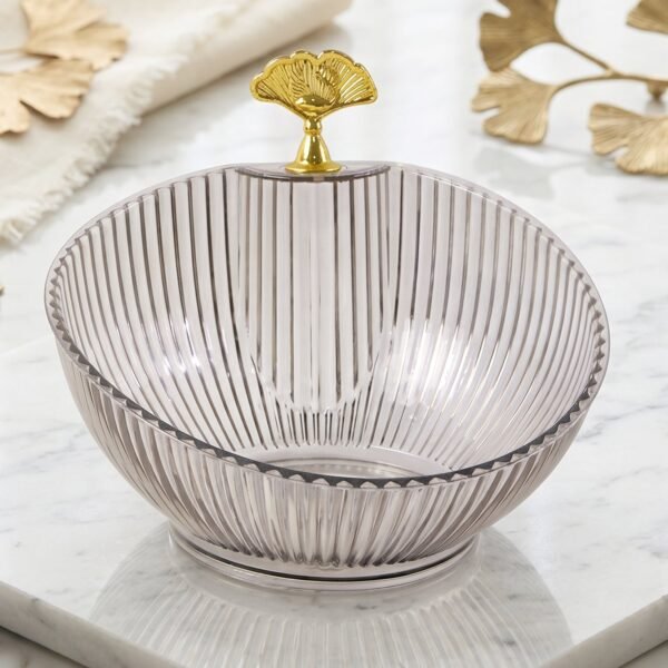 Decorative Plastic Fruit Bowl – Elegant Gold Accent for Dining