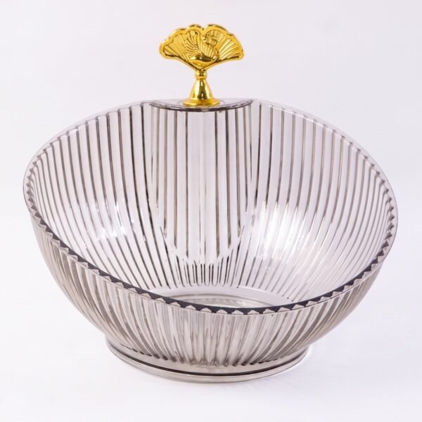 Decorative Plastic Fruit Bowl – Elegant Gold Accent for Dining