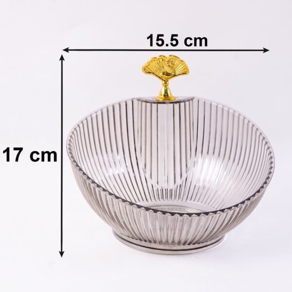 Decorative Plastic Fruit Bowl – Elegant Gold Accent for Dining