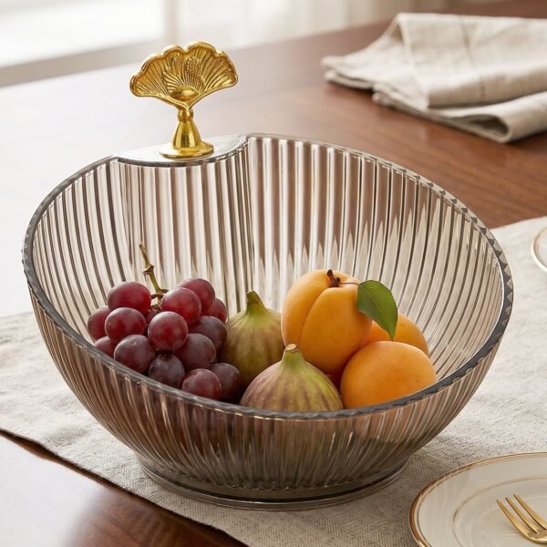 Decorative Plastic Fruit Bowl – Elegant Gold Accent for Dining
