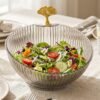 Decorative Plastic Fruit Bowl – Elegant Gold Accent for Dining