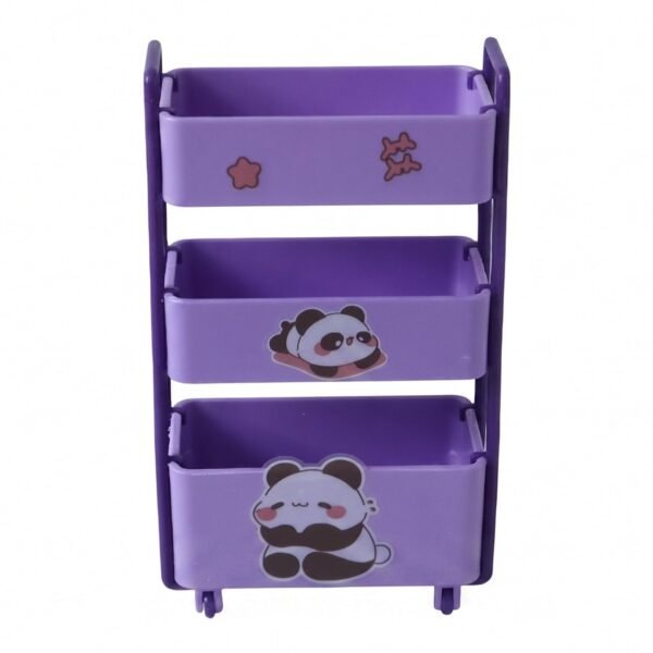 Mini Storage Trolley – 3-Tier Desk Organizer with Wheels for Kids and Office