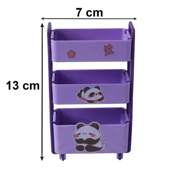 Mini Storage Trolley – 3-Tier Desk Organizer with Wheels for Kids and Office