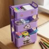 Mini Storage Trolley – 3-Tier Desk Organizer with Wheels for Kids and Office